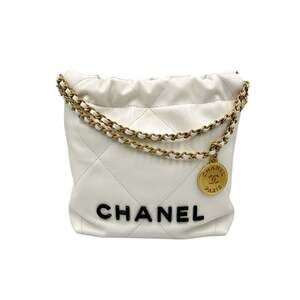 Chanel CHANEL Shoulder Bag 22 Mini Handbag Leather White Women's